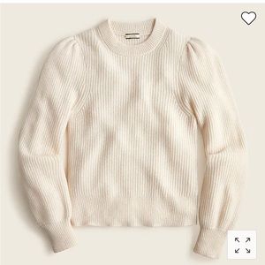 JCrew Cashmere puff-sleeve mockneck sweater